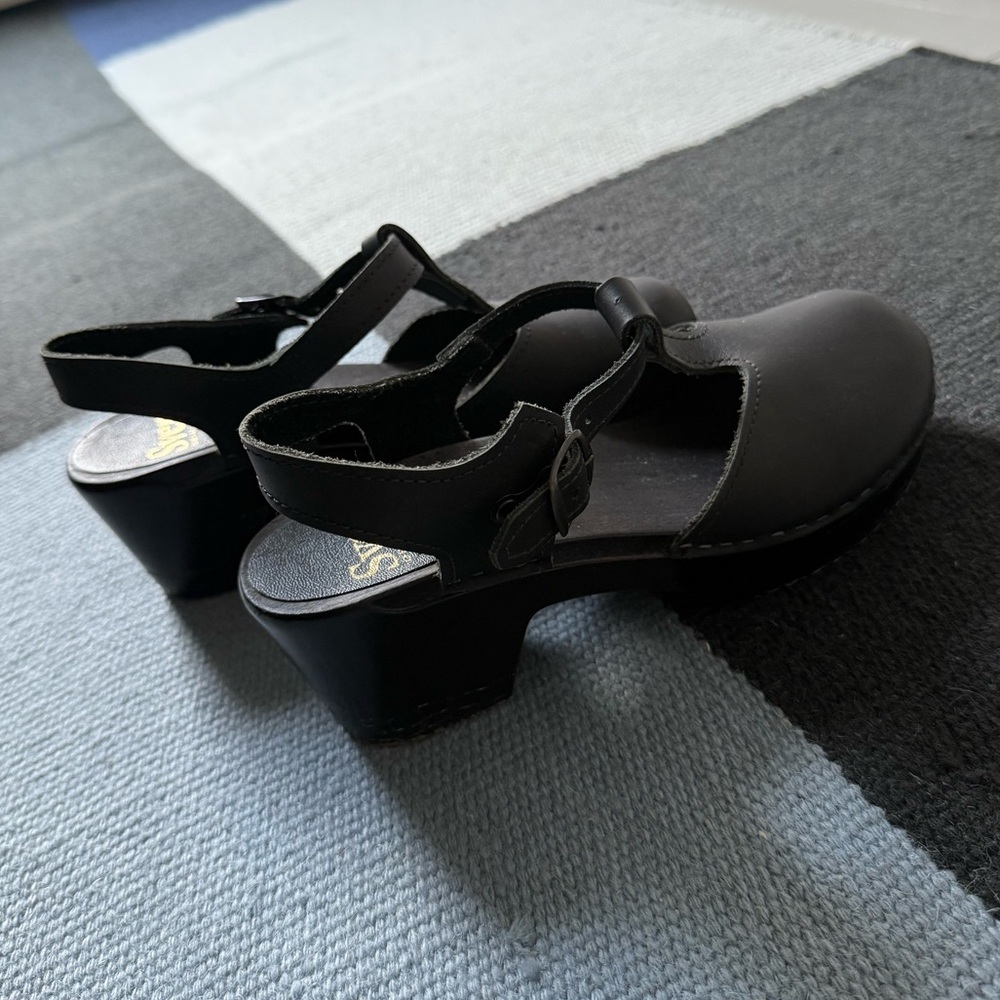 Sven nubuck t-strap Mary Jane clogs mid heel worn once, same maker as No.6 37